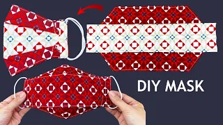 New Style 2 Tone! Diy 3D Face Mask No Fog On Glasses Easy Pattern Sewing Tutorial | How to Make Mask