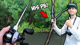 I help FirstStateFishing catch his PB tree pounder! (INSANE BASS FISHING)