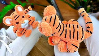 How to crochet Lying Tiger / Part 1 / Video tutorial