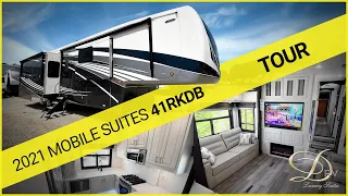 2021 DRV Mobile Suites 41RKDB Luxury Full Time Rear Kitchen Camper Tour  w/ Factory Rep Southern RV