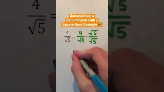 Rationalizing a Denominator with a Square Root Example 📚 #Shorts #algebra #math #education #learn