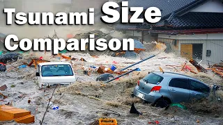 Tsunami Wave SIZE Comparison with Footage