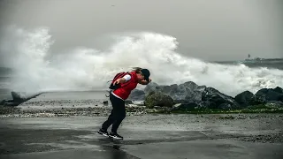 A terrible storm and scary winds hits Istanbul, Turkey