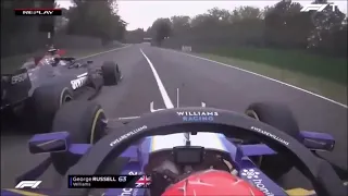 George Russell onboard crash with Valtteri Bottas Emilia Romagna GP 2021