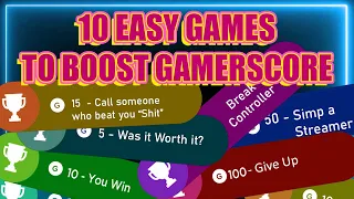 10 Easy Games To Boost Gamerscore! Xbox Achievement Hunting