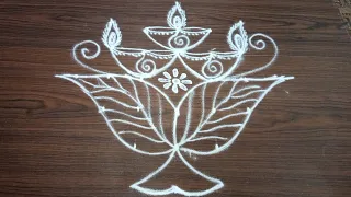 7+1dots deepavali deepam rangoli Designs|| Festival rangolies by @usharangolies  || diwali Rangoli