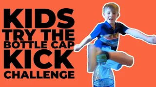 Kids Try The Bottle Cap Kick Challenge