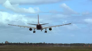 Qantas A330-300 landing at Adelaide Airport