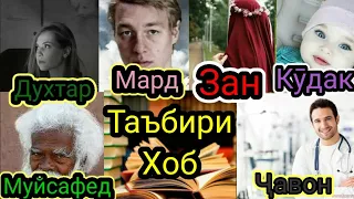 Таъбири Хоб: Мард дар хоб,Ҷавон дар хоб,Зан дар хоб,Муйсафед дар хоб,Пиразан дар хоб,Духтар дар хоб