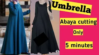 Abaya cutting and stitching, Umbrella abaya easy tutorial only five minutes