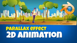 Animating a Parallax effect in 2D animation. Blender 2.9 2D animation tutorial