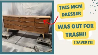 Mid Century Modern Dresser Make Over | Furniture Flip | Trash to Treasure