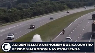 Vídeo mostra acidente que matou um e deixou quatro feridos na Rodovia Ayrton Senna