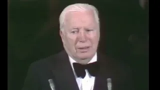 Charlie Chaplin receiving a special award at the 1972 Oscars