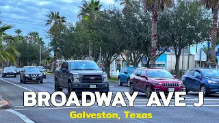 Broadway Ave J, Galveston, Texas, USA - 4K Scenic Driving Tour