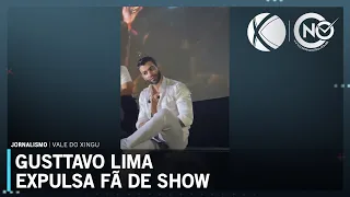 Gusttavo Lima se irrita com fã que arremessou água no palco | SBT Altamira