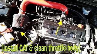 2003 Honda Civic Throttle Body Cleaning / Short Ram Intake Install