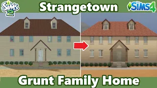 GRUNT FAMILY HOME SIMS 2 to SIMS 4 | Recreating Strangetown | SimSkeleton