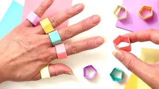 DIY Origami Paper Ring - How to make origami ring - Sticky Note Origami Easy Ring - No Tape, No Glue