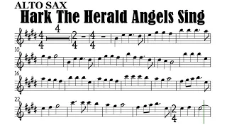 Hark The Herald Angels Sing Alto Sax Sheet Music Backing Track Play Along Partitura