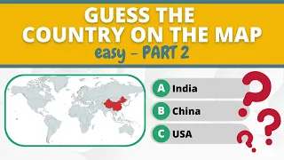 Guess the Country on the Map Quiz Challenge | easy PART 2