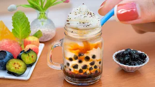 Satisfying Miniature SWEET Bubble Tea Recipe - Mini Yummy Make Tiny Milk Tea in Miniature Kitchen