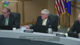 McLeod County Board Meeting November 1st, 2022