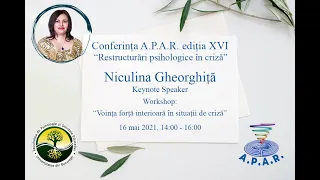 Niculina Gheorghiță- ,,Voința- puterea interioară în situații de criză”