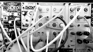 Eurorack Serge Random*Source SSG, VCFQ, Make Noise Wobblebug abstract robot speech