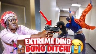 EXTREME DING DONG DITCH Part 13!! | COLLEGE EDITION *GONE WRONG*