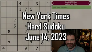 NYT Hard Sudoku June 14, 2023 - Walkthrough Solve