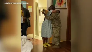 U.S. Army captain surprises wife just hours before she gives birth