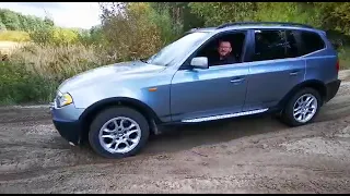 BMW X3 e83 3.0d mały wypad offroad na zaborze okolice czestochowa