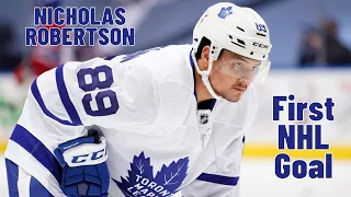 Nicholas Robertson #89 (Toronto Maple Leafs) first NHL goal Aug 6, 2020