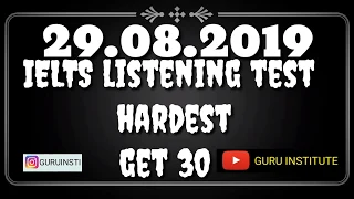 IELTS listening test real August 29 2019