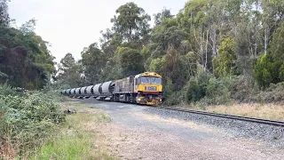 TasRail TR11 2009 Cement train crossing Coal Hill Road