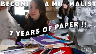 Declutter with me! 7 YEARS OF PAPER! | Becoming a minimalist Ep 9