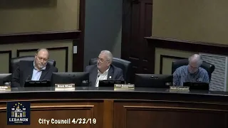 Lebanon, Indiana City Council Meeting 4/22/19