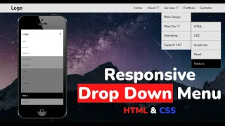 Выпадающее меню на чистом HTML & CSS шаг за шагом || Responsive Drop Down Menu using only HTML & CSS