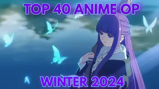 My Top 40 Anime Openings of Winter 2024 (Early Ver.)