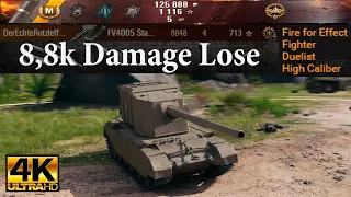 FV4005 Stage II video in Ultra HD 4K🔝 8,8k Damage Lose, 4 kills, 713 e 🔝 World of Tanks ✔️