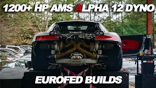 1200+ HP Twin Turbo V10 Audi R8+ on the Dyno! Tuning an AMS Alpha 12 built by Eurofed Performance