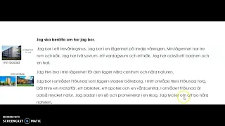 Jag ska berätta om hur jag bor.