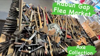 Massive Axe Collection at the Rabun Gap flea market Vlog / Treasure Hunt With Me Video for Antiques