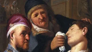 Рембрандт Харменс ван Рейн. "Пациент упавший в обморок" (Аллегория обоняния). Около 1624 1625