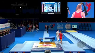 GLADENKOV Andrei (RUS) M - 2019 Trampoline Worlds, Tokyo (JPN) - Qualification Double Mini R2