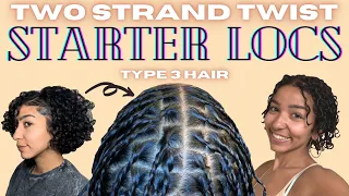 TWO STRAND TWIST Starter Locs on TYPE 3 HAIR | Installation + Making Aloe Vera Gel & Simple Hair Oil