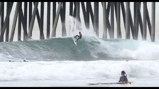 Surfing the Huntington Beach April Fools Swell