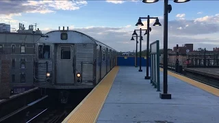 ⁴ᴷ NYC Subway RARE: R32-R127 Garbage Train bypassing 18th Ave - Renovated Side