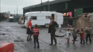 Travellers in Newry Northern Ireland, conditions a threat to the local meat factory. January 1975